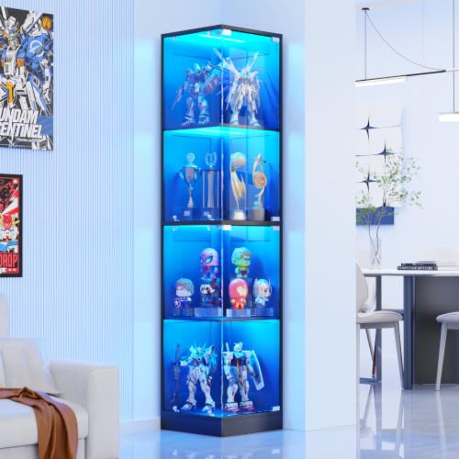 Lighting & Home Decor Studio Photos - Corner display cabinet with glass doors,