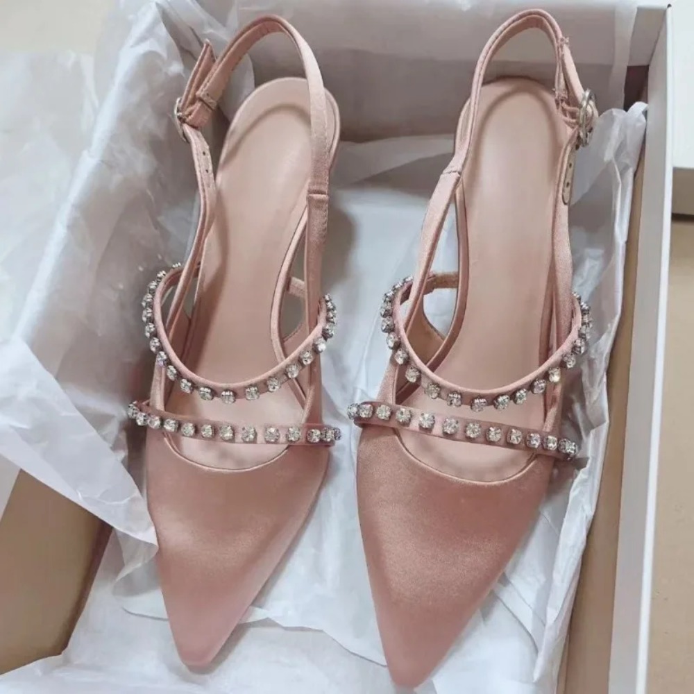 Lighting Decoration For Wedding - Fashion Women's Sandals Pink Satin Pointed