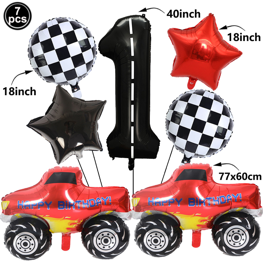 1set Monster Truck Balloons 40 - огляд і ціна Lighting Mcqueen Birthday Decor