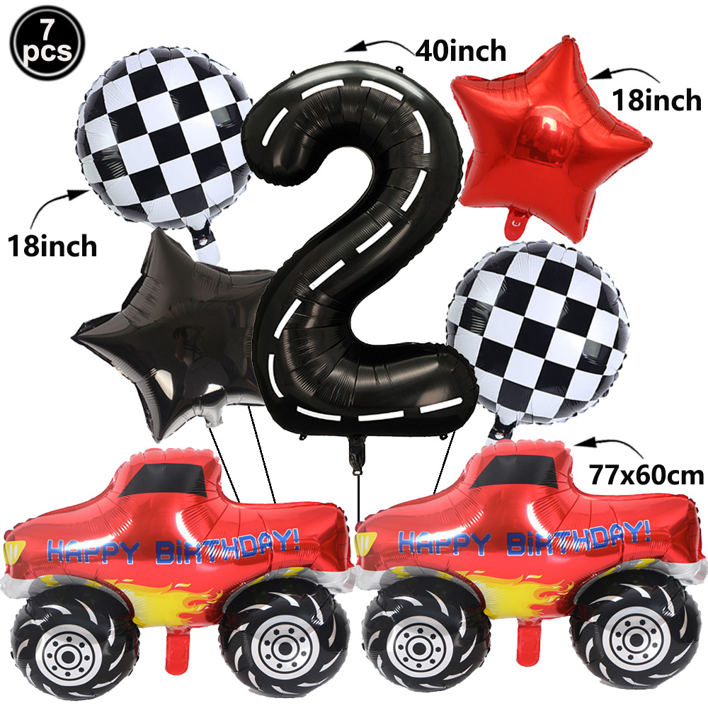 1set Monster Truck Balloons 40 - огляд і ціна Lighting Mcqueen Birthday Decor