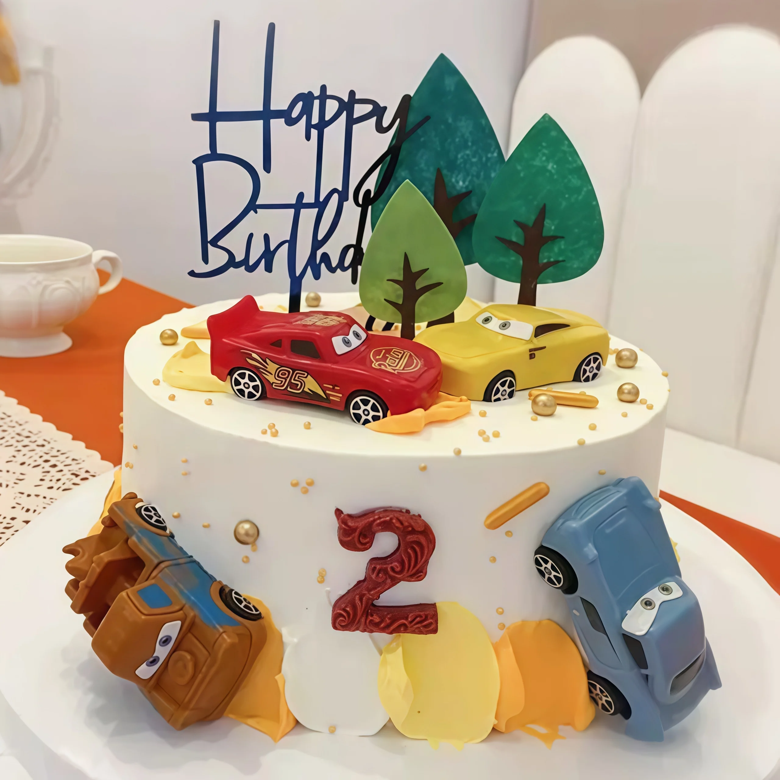 4pcs Lightning Cars Happy Birt - огляд і ціна Lighting Mcqueen Birthday Decor