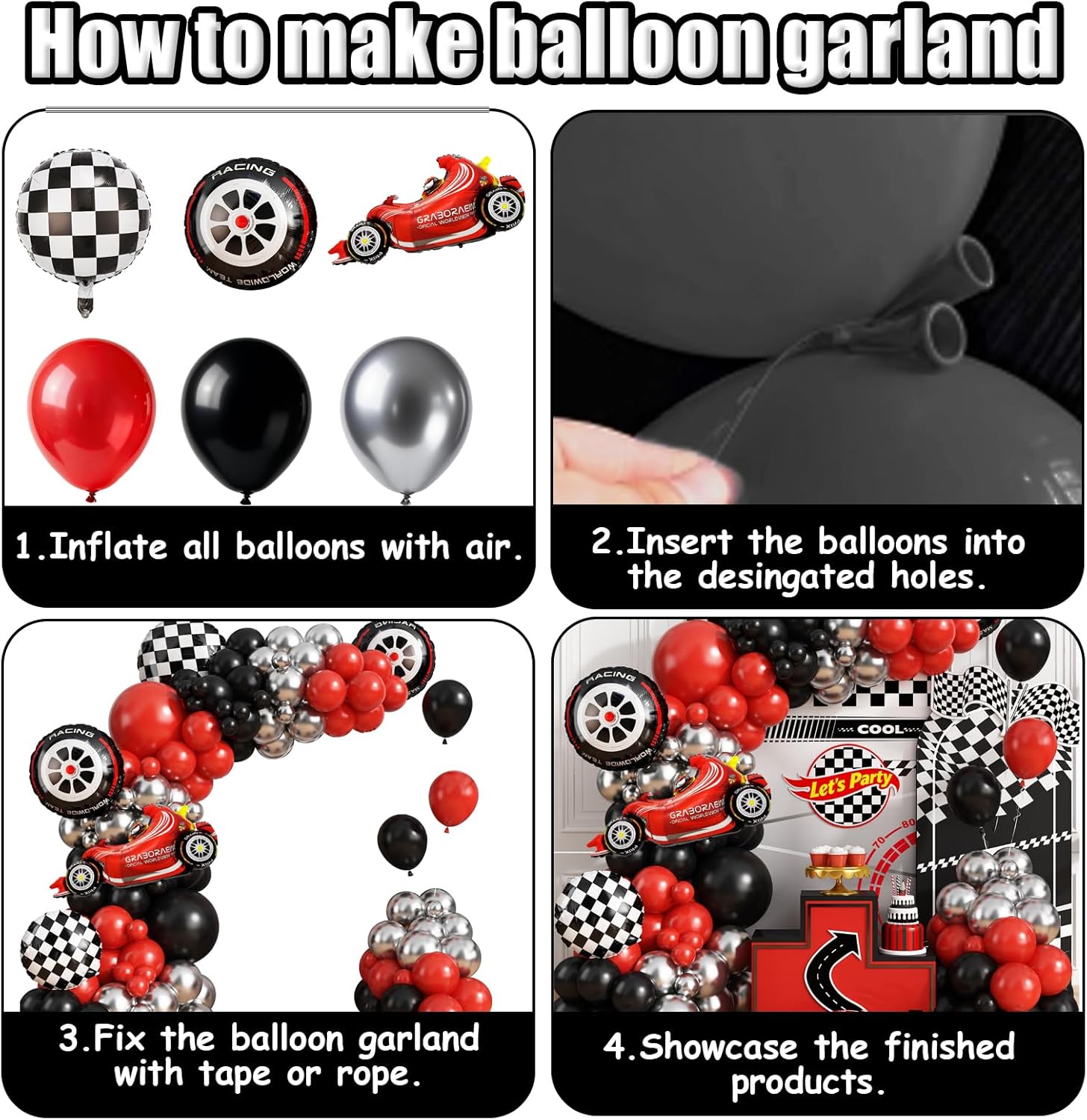 Race Car Checkered Wheel Red B - огляд і ціна Lighting Mcqueen Birthday Decor
