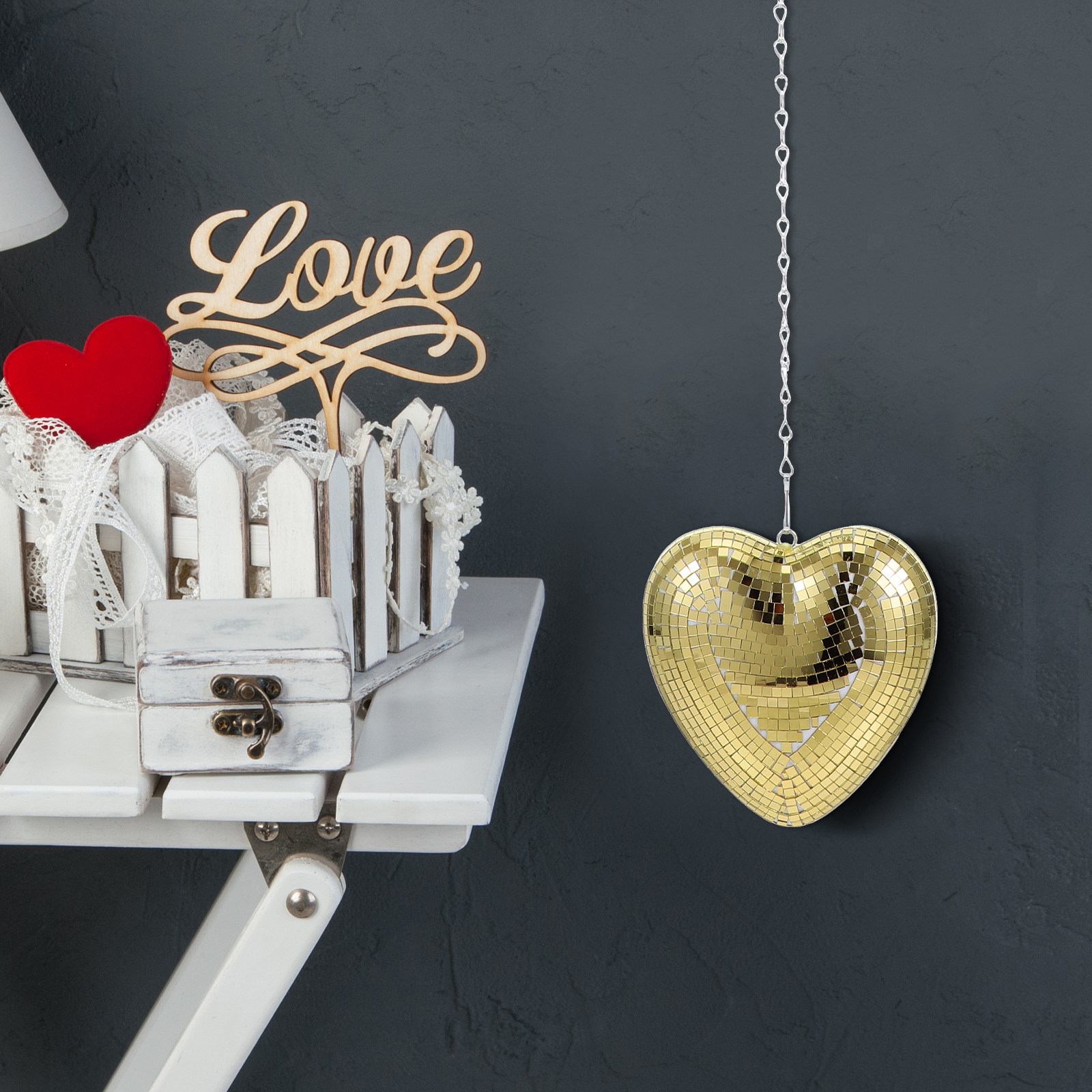 Heart Shaped Disco Ball Hangin - огляд і ціна Disco Ball Mirror