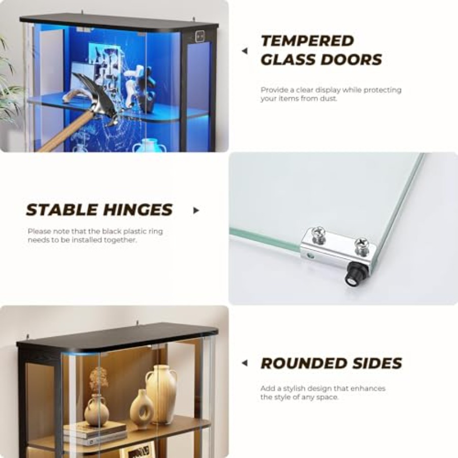 3-Tier Rounded Display Cabinet - огляд і ціна Lighting & Home Decor Studio Photos