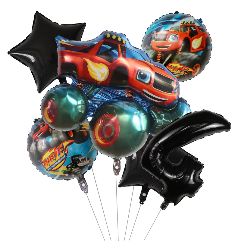 1set Blaze Monster Foil Balloo - огляд і ціна Lighting Mcqueen Birthday Decor
