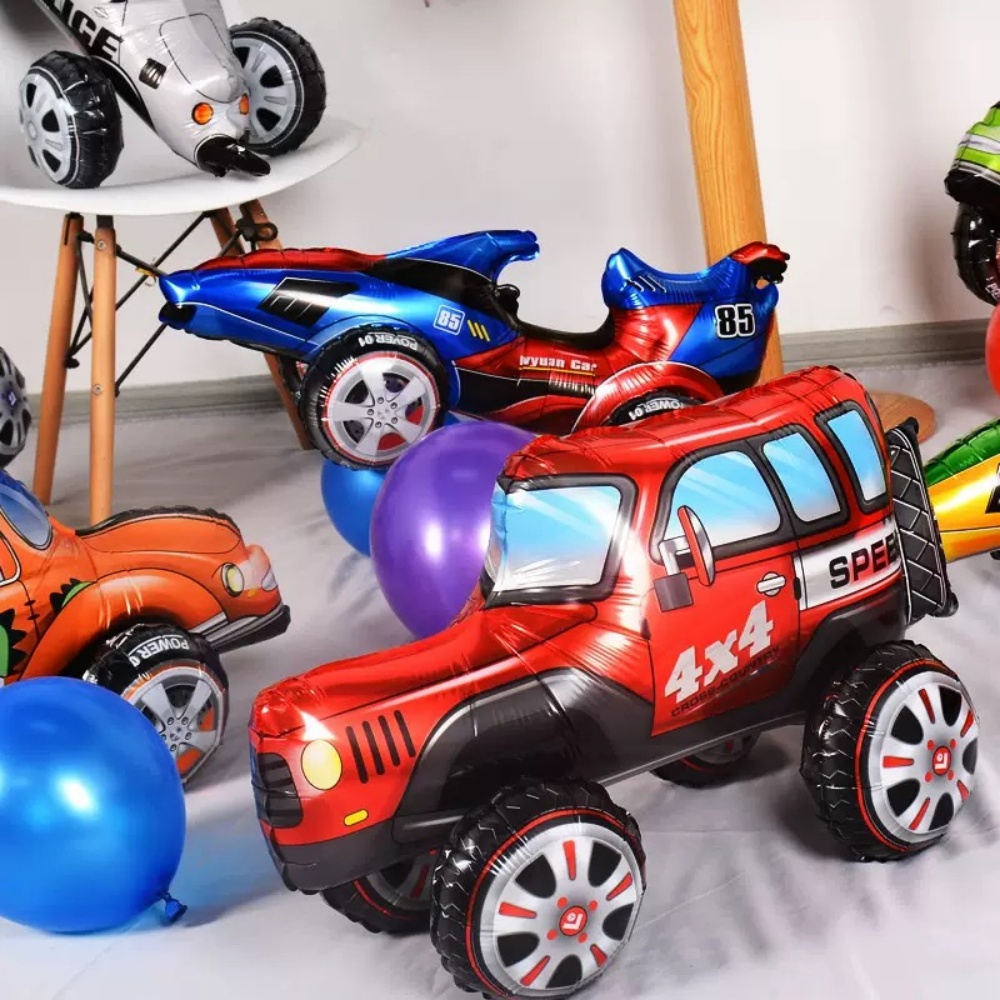 3D Cartoon Car Foil Balloon Bu - огляд і ціна Lighting Mcqueen Birthday Decor