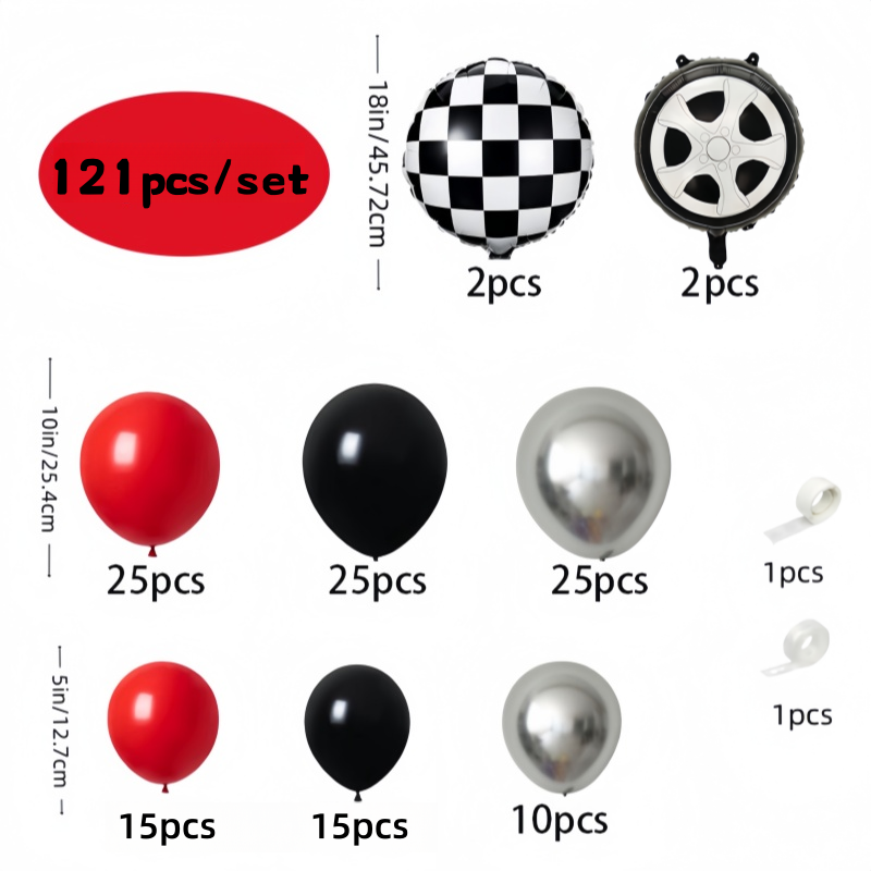 121-Piece Racing-Themed Party  - огляд і ціна Lighting Mcqueen Birthday Decor