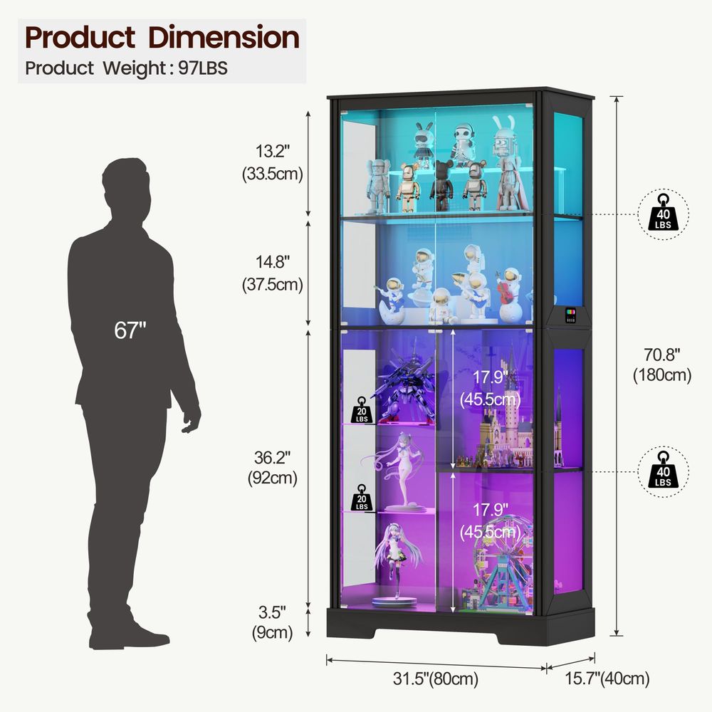 Lighted Corner Display Curio C - огляд і ціна Lighting & Home Decor Studio Photos