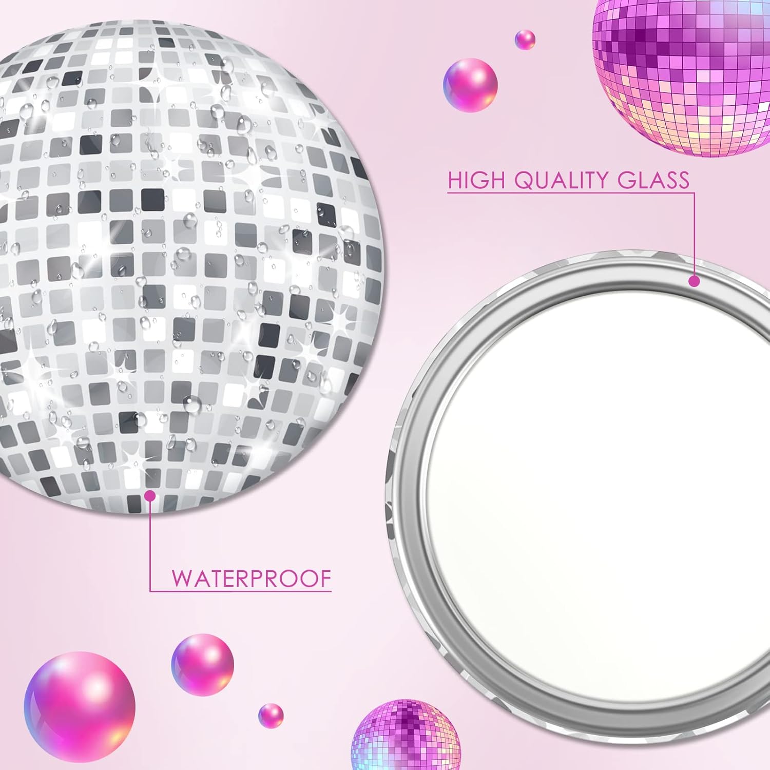 Disco Ball Compact Mirror Vint - огляд і ціна Disco Ball Mirror