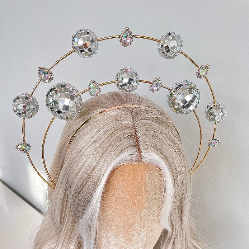 Silver Double Ring Disco Headb - огляд і ціна Disco Ball Mirror