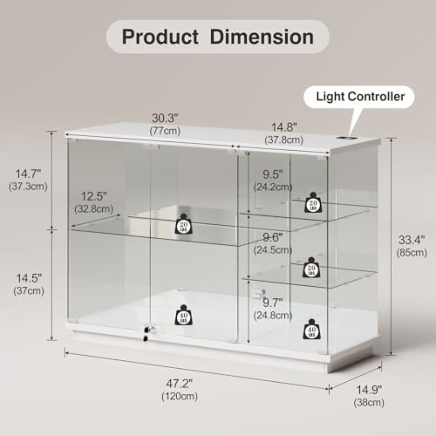 RGB Glass Display Cabinet with - огляд і ціна Lighting & Home Decor Studio Photos