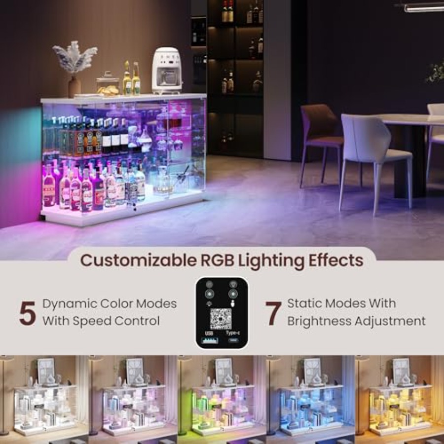 RGB Glass Display Cabinet with - огляд і ціна Lighting & Home Decor Studio Photos