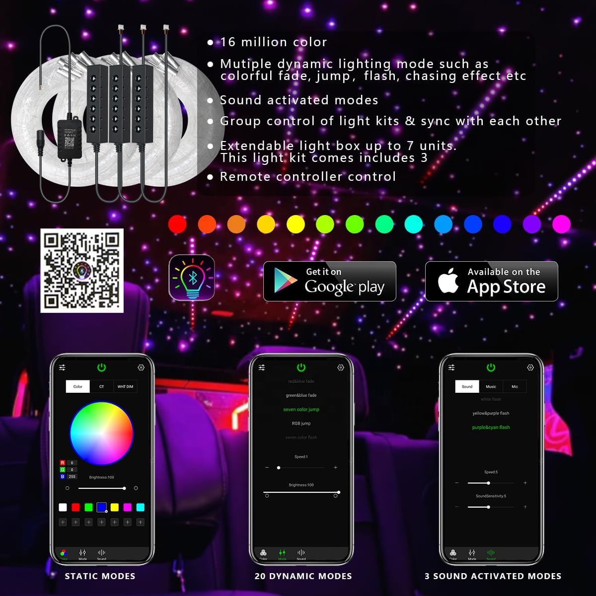 RGB Fiber Optic Star Ceiling L - огляд і ціна Lighting Interior Decor
